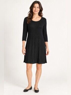 Eileen Fisher Ivy Merino Wool Ribbed Knee Dress M NWT